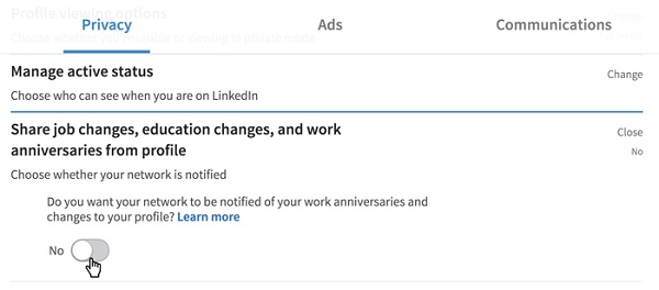 how to search for jobs on linkedin privately