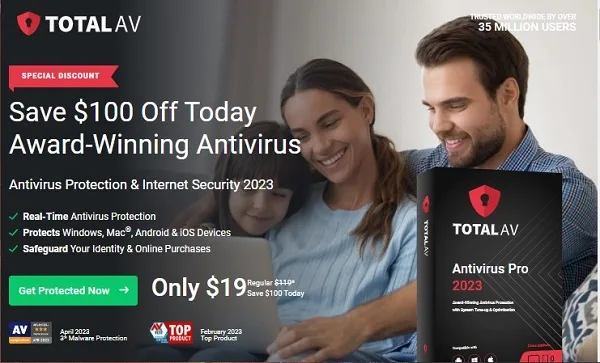 Download the TotalAV program to protect Windows 11