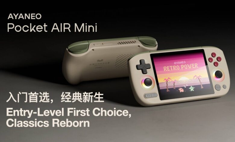 Ayaneo Pocket Air Mini: Retro Android handheld with 4:3 screen.