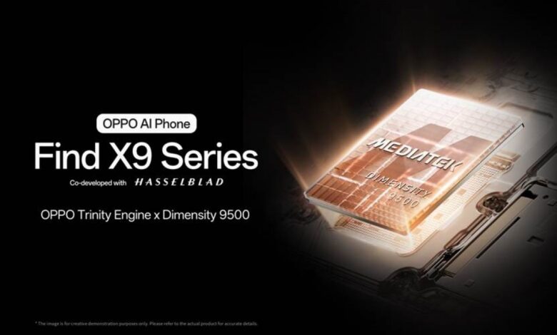 Oppo Find X9 series debuts October 16th, powered by Dimensity 9500.