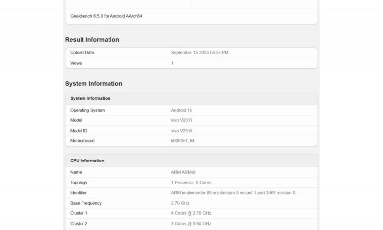 Vivo X300 reportedly scores on Geekbench benchmark.