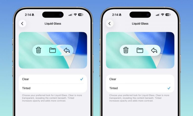 iOS 26.1 Beta: Softening the Liquid Glass Effect with New Settings.