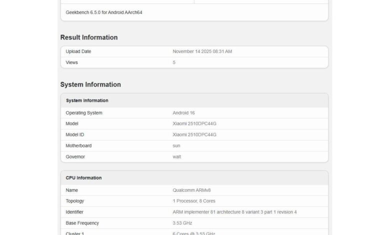 Poco F8 Pro Benchmarked: Chipset Revealed in Geekbench Run.