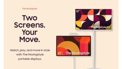 Samsung Unveils Portable Movingstyle Monitors: 27" and 32" Sizes.