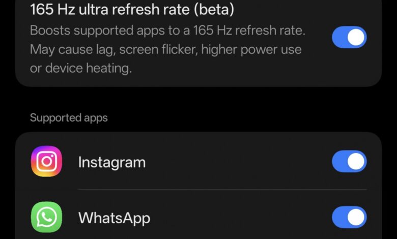 OnePlus 15: 165Hz Display Unleashed for Select Apps!