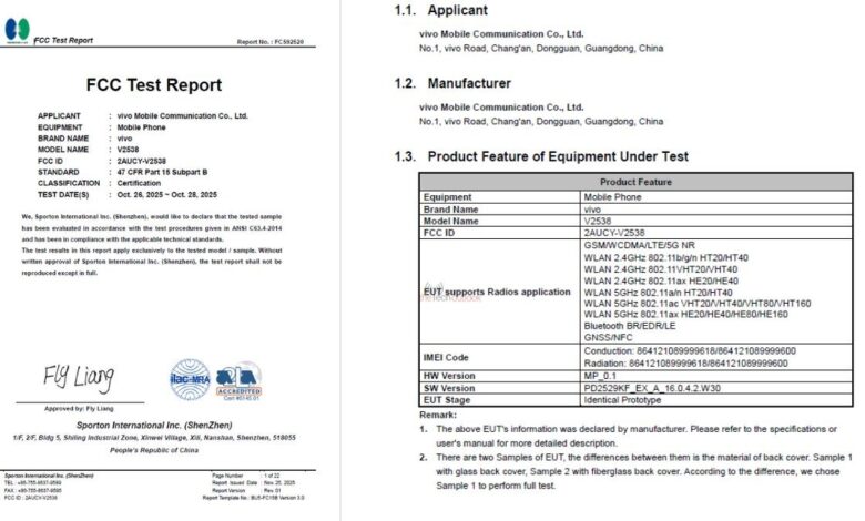 vivo V70's FCC certification reveals new details vivo V70's FCC certification reveals new details
