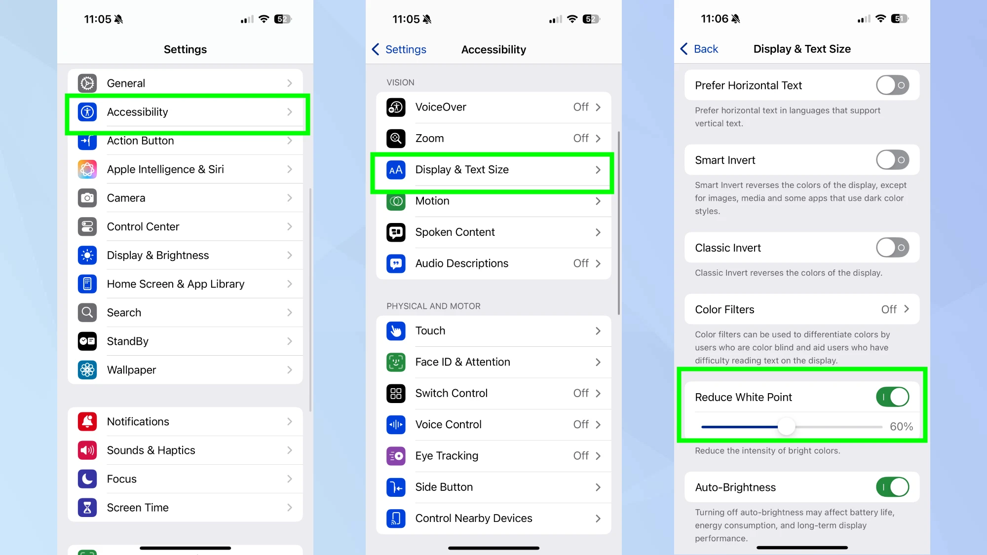 iPhone Reduce White Point