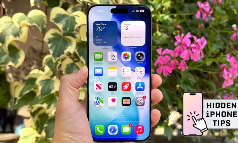 iPhone with hidden iPhone tips badge