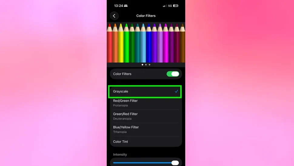 Enable greyscale on iPhone