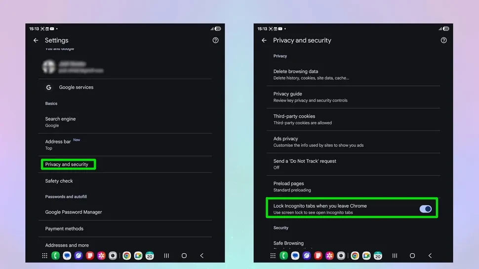How to turn on extra incognito mode security