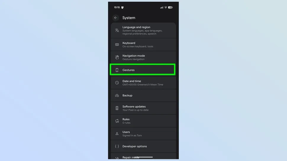 how to set up android to open up camera with double tap gesture