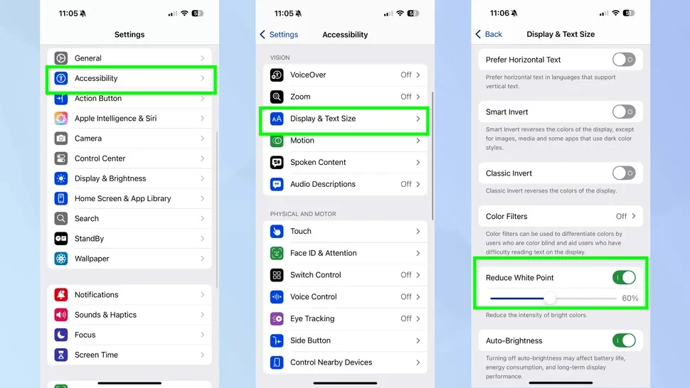 iPhone Reduce White Point